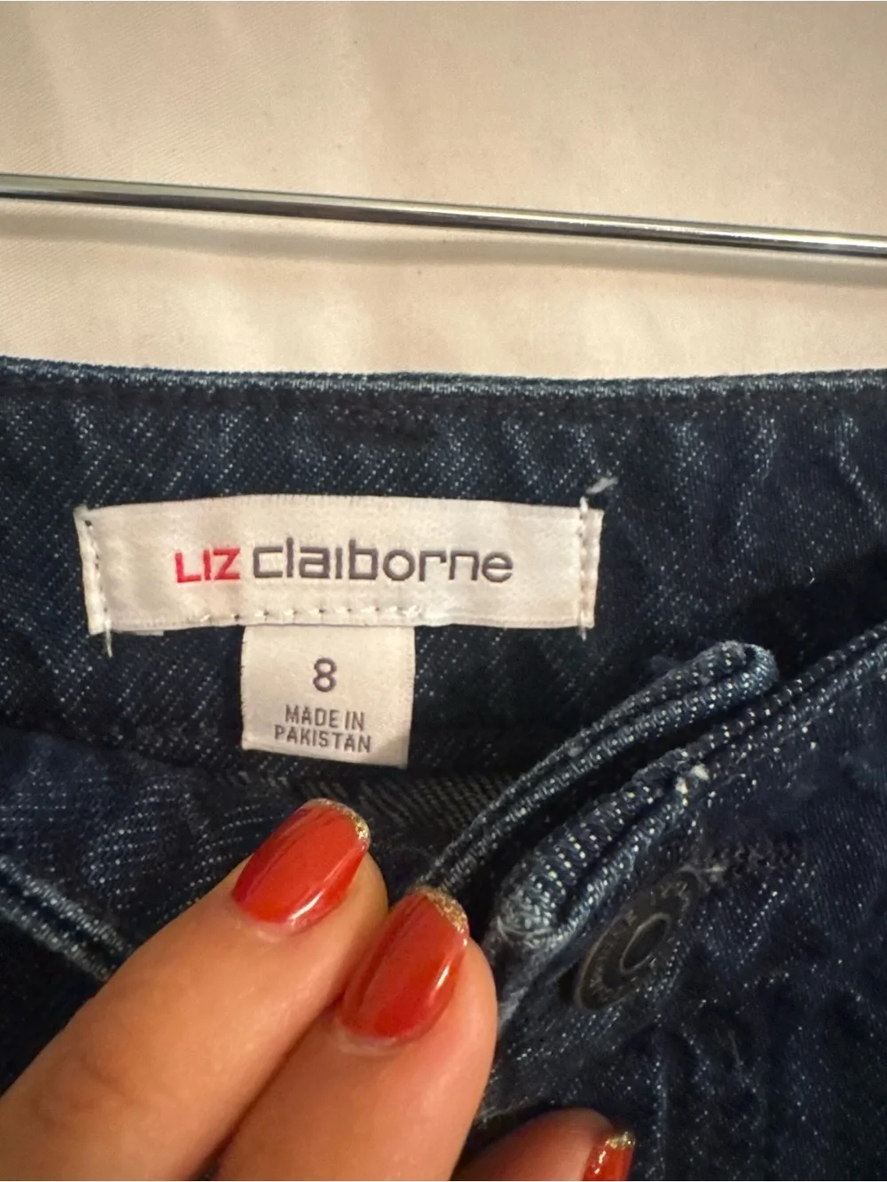 Liz Claiborne Denim Skirt A-Line Dark Wash Size 8 NWT